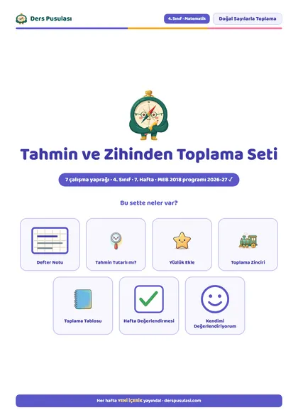 Tahmin ve Zihinden Toplama Seti önizlemesi