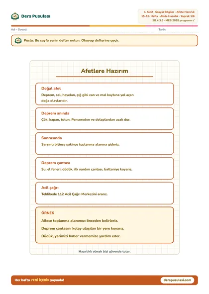 Defter Notu yaprağı önizlemesi