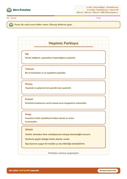 Defter Notu yaprağı önizlemesi