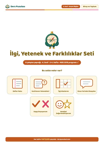 İlgi, Yetenek ve Farklılıklar Seti önizlemesi