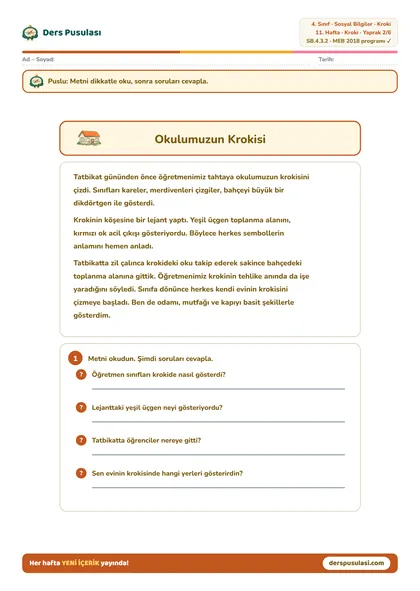 Okulumuzun Krokisi yaprağı önizlemesi