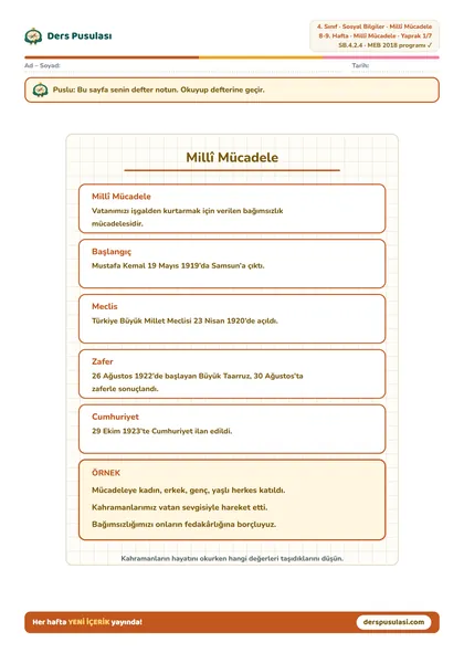Defter Notu yaprağı önizlemesi
