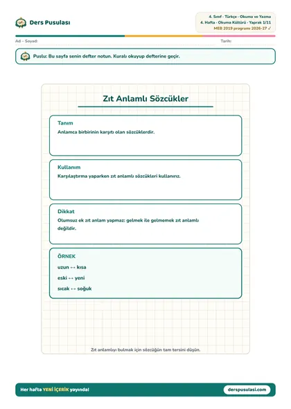 Defter Notu yaprağı önizlemesi
