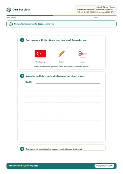 Yazma Atölyesi yaprağı önizlemesi
