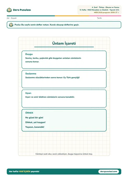 Defter Notu yaprağı önizlemesi