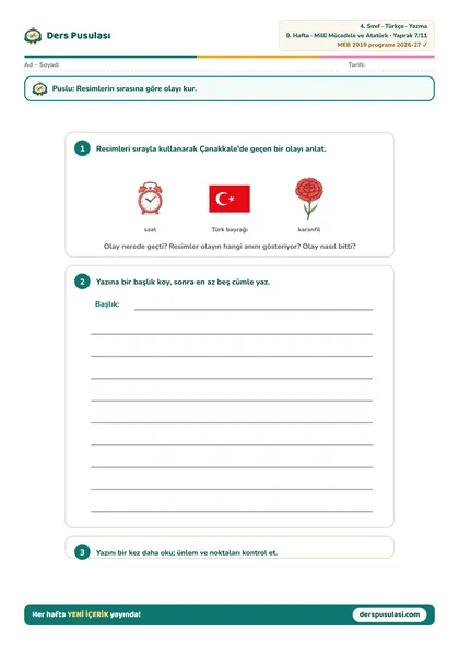 Yazma Atölyesi yaprağı önizlemesi