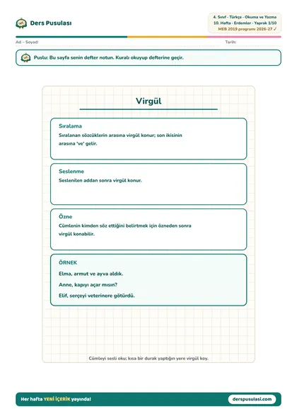 Defter Notu yaprağı önizlemesi