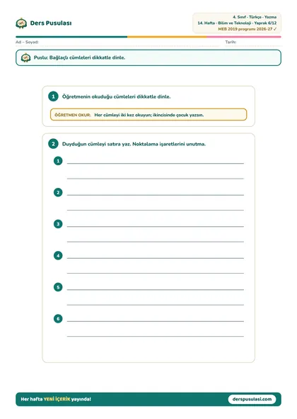 Dikte yaprağı önizlemesi