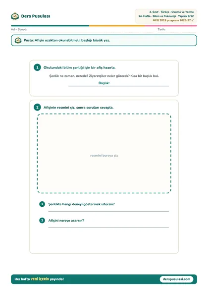 Bilim Şenliği Afişi yaprağı önizlemesi