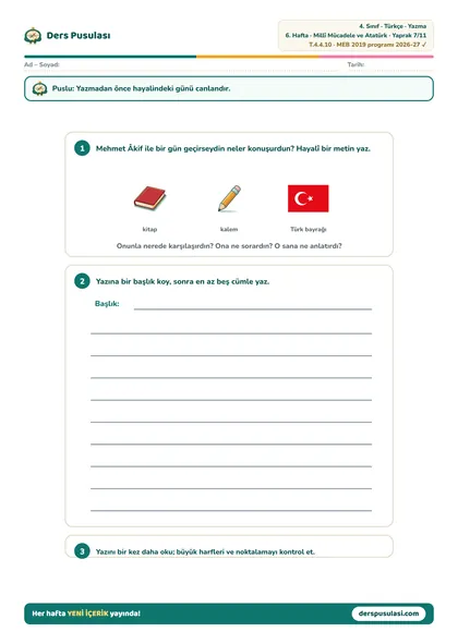 Yazma Atölyesi yaprağı önizlemesi