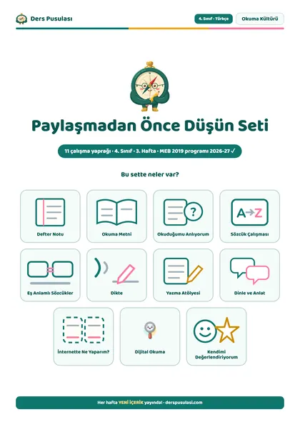 Paylaşmadan Önce Düşün Seti önizlemesi