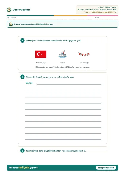 Yazma Atölyesi yaprağı önizlemesi