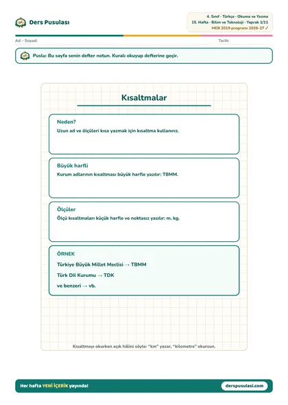 Defter Notu yaprağı önizlemesi