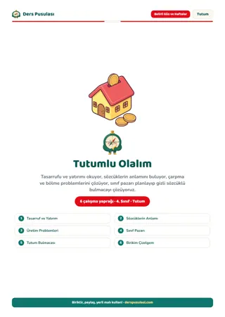 Tutum, Yatırım ve Türk Malları Haftası Seti (4. Sınıf) önizlemesi